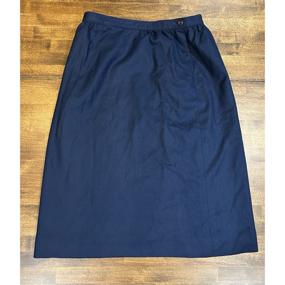 Vintage PENDLETON Petite Women's 100% Virgin Wool A-Line Skirt Blue Size 14